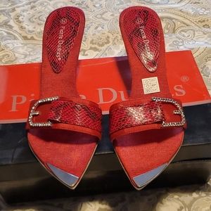 Pierre Dumas red kitten heal sandle.BNWB